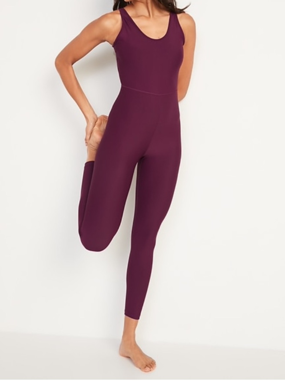 Old Navy Plum Purple Powersoft Bodysuit Athletic Romper Large